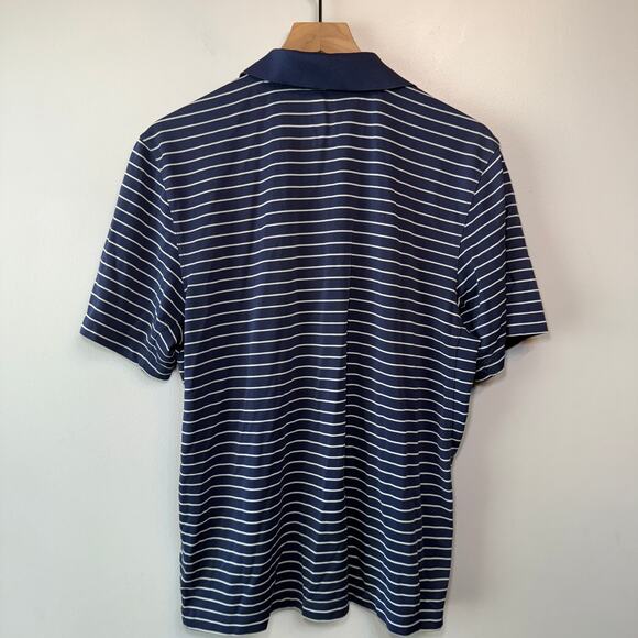 The North Face Men's Half Zip Striped Polo Shirt Navy Blue Size Large - Picture 6 of 6